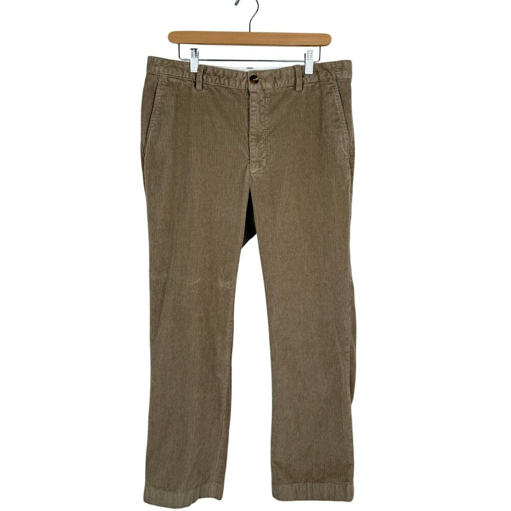 L.L.Bean Classic Fit Corduroy Pants Tan 35x29 Straight Leg Preppy Heritage